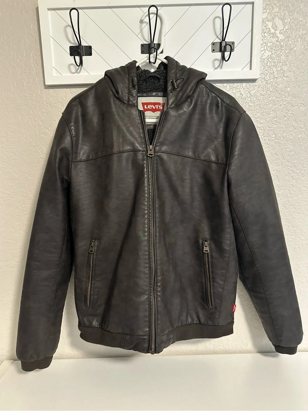 Levi's Brown Lined Hooded Bomber Jacket